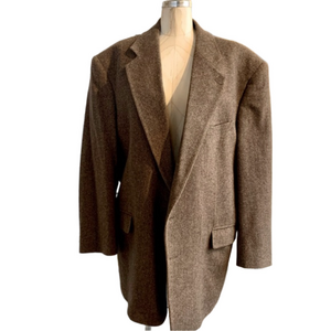 Christian Aujard Brown Camel Hair Suit Coat Vintage Blazer